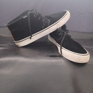 Black Leather Suede Sneakers